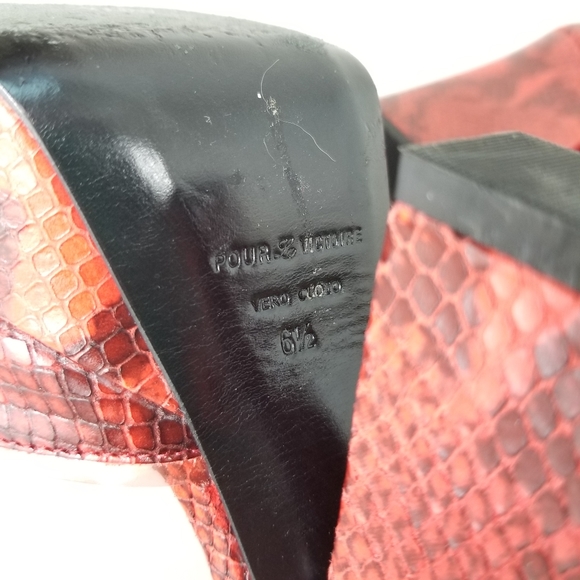 Pour La Victoire red snakeskin platform heels - Picture 11 of 12